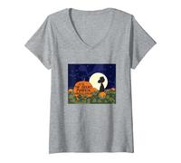 Women's Peanuts Snoopy Its The Great Pumpkin V-Neck T-Shirt, Heather Grey, XX-Large