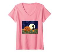 Women's Peanuts Snoopy Its The Great Pumpkin V-Neck T-Shirt, Pink, Small