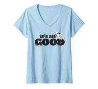 Women's Peanuts Snoopy Joe Cool All Good Easy Life Lazy Classic Days V-Neck T-Shirt