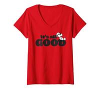 Women's Peanuts Snoopy Joe Cool All Good Easy Life Lazy Days Classic V-Neck T-Shirt