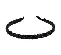 Women's Pearl Braided Headband Headbands Thin Pearl Headband Hair Accessories Non-Slip Headband Headband Hair Band Headwear for Women Girls Wedding Party Banquet Black