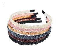 Women's Pearl Braided Headband Headbands Thin Pearl Headband Hair Accessories Non-Slip Headband Headband Hair Band Headwear for Women Girls Wedding Party Banquet Mixed A