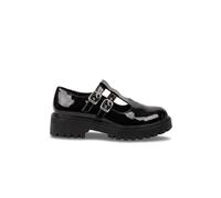 Womens Pearl Chunky Sole Double Buckle Shoes Black UK Size 3-8 Casual Shoes