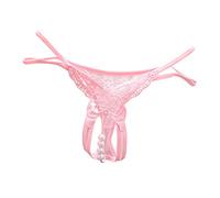 Womens Pearl G String Underwear Embroidered Low Waisted Thongs Tummy Control Panties Sexy Cutout Breathable Hipsters Crotchless Butterfly Bikini Panties Soft Briefs Butt Lifting Cute Pink
