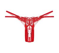 Womens Pearl G String Underwear Embroidered Low Waisted Thongs Tummy Control Panties Sexy Cutout Breathable Hipsters Crotchless Butterfly Bikini Panties Soft Briefs Butt Lifting Cute