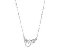 Womens Pearl Necklace, Pendant Necklace Long Chain Jewelry 9K White Gold with Moissanite Leaf White Gold Au375