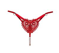 Women's Pearl Panties G String Heart Print Sexy Underwear for Women Tummy Control Breathable Thongs Hipsters Comfor Cheeky Eversoft Butt Lifting Stretch Cute Funny