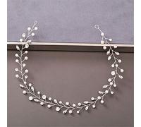 Women's Pearl Rhinestone Headband Wedding Hair Accessories Bridal Headdress Hair Accessories Silver Headband