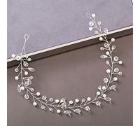 Women's Pearl Rhinestone Headband Wedding Hair Accessories Bridal Headdress Hair Accessories Silver Headband (Silver 9)