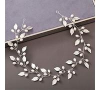 Women's Pearl Rhinestone Headband Wedding Hair Accessories Bridal Headdress Hair Accessories Silver Headband (Silver 3)