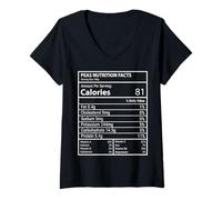 Womens Peas Nutrition Facts Minimal Kitchen Label Design V-Neck T-Shirt