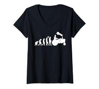 Womens Peasants shirt evolutions farms farmers agriculture farming V-Neck T-Shirt