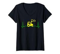 Womens Peasants shirt heartbeat farms farmers agriculture farming V-Neck T-Shirt