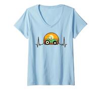 Womens Peasants shirt sunset farms farmers agriculture farming V-Neck T-Shirt