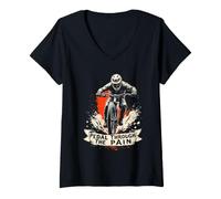Women's Pedal Through THE Pain Mountain Biker V-Neck T-Shirt