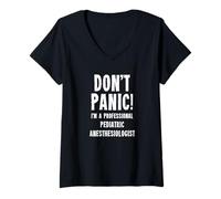 Womens Pediatric Anesthesiologist V-Neck T-Shirt