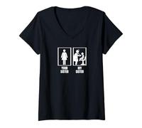 Womens Pediatric Doctor Your Sister My Sister Funny Pediatrician V-Neck T-Shirt