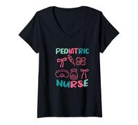 Womens Pediatric Nurse PICU Pediatric Emergency Nurse Peds Nurse V-Neck T-Shirt