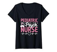 Women's Pediatric Psychiatric Nurse V-Neck T-Shirt