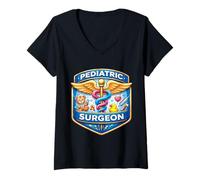 Women's Pediatric Surgeon Caduceus Neonatal Fetal Surgery Doctor MD V-Neck T-Shirt
