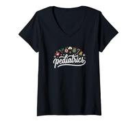 Women's Peds Nurse Christmas Cute Pediatrics V-Neck T-Shirt