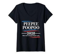 Women's Pee Pee Poo Poo 2028 Peepee Poopoo Meme V-Neck T-Shirt
