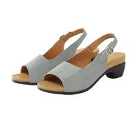 Women's Peep Toe Slingback Sandals Low Block Heel Comfort Summer Shoes Adjustable Buckle Strap Smart Casual Sandals for Walking Office Holiday Grey