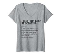 Womens Peer Support Specialist Job Definition Personalized Funny V-Neck T-Shirt
