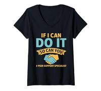 Women's Peer Support Specialist PSS Funny Peer Support Specialist V-Neck T-Shirt