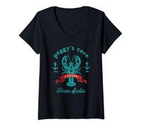 Women's Peggys Cove Nova Scotia Canada Lobster Vacation Souvenir V-Neck T-Shirt