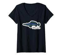 Women's Pelagic Abyss Predator Fish Aquatic Oceanic Life V-Neck T-Shirt