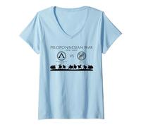 Womens Peloponnesian War Ancient Greece Athens and Sparta V-Neck T-Shirt