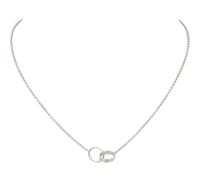 Women's Pendant Necklace Jewelry Collection, Link Chain Necklace Double Ring Pendant Couple Necklace