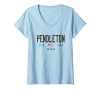 Womens Pendleton Oregon Field/Pendleton OR CV33X V-Neck T-Shirt