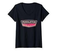 Womens Pendleton Oregon - Pendleton OR Shield CV15X V-Neck T-Shirt