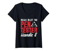 Womens Penetration Tester, Ethical Hacking for A Pen Tester V-Neck T-Shirt