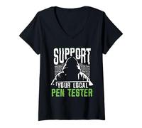 Womens Penetration Tester, Ethical Hacking for A Pen Tester V-Neck T-Shirt