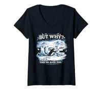 Women's Penguin But Why Mountain V-Neck T-Shirt