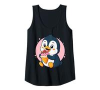 Womens Penguin Eating Ice Cream Graphic Boys Girls Penguin Lover Tank Top