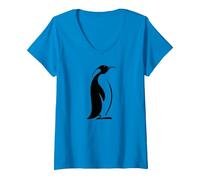 Women's Penguin Logo V-Neck T-Shirt, Sapphire Blue, X-Large