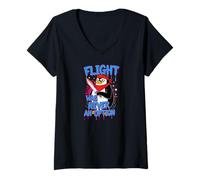 Women's Penguin Lovers Flight was Never an Option Penguin V-Neck T-Shirt
