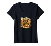 Women's Pennsylvania Design Liberty Bell V-Neck T-Shirt
