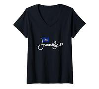 Women's Pennsylvania Family - Pennsylvanian Flag Heritage Word Art V-Neck T-Shirt