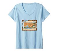 Women's Pennsylvania Pride State Silhouette Outdoor Art V-Neck T-Shirt