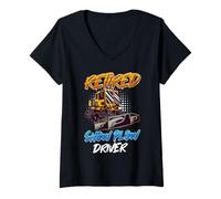 Womens Pension Retired Snow PLOW Driver Funny Snow Plower V-Neck T-Shirt