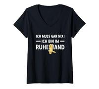 Womens Pensionierung Ich Muss Gar Nix! Ich Bin Im Ruhestand Rente V-Neck T-Shirt