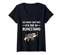 Womens Pensionierung Ich Muss Gar Nix! Ich Bin Im Ruhestand Rente V-Neck T-Shirt