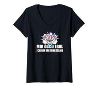 Womens Pensionierung Mir Doch Egal Ich Bin Im Ruhestand Rente V-Neck T-Shirt