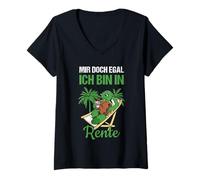 Womens Pensionierung Mir Doch Egal Ich Bin in Rente V-Neck T-Shirt