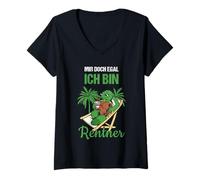 Womens Pensionierung Mir Doch Egal Ich Bin Rentner Rente V-Neck T-Shirt